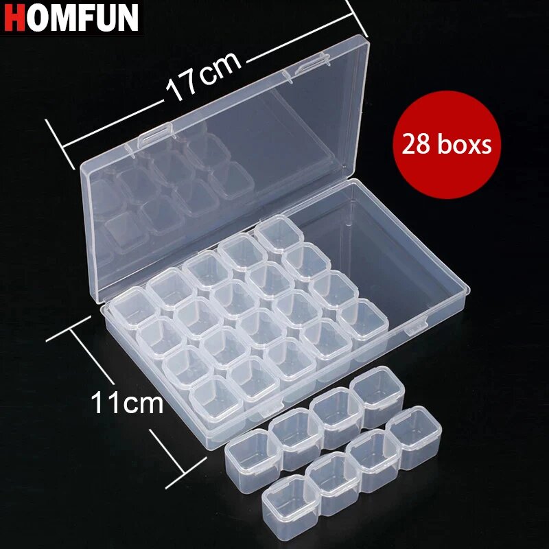 HOMFUN ящик для хранения бисера 28/56 слотов 28 BOXS