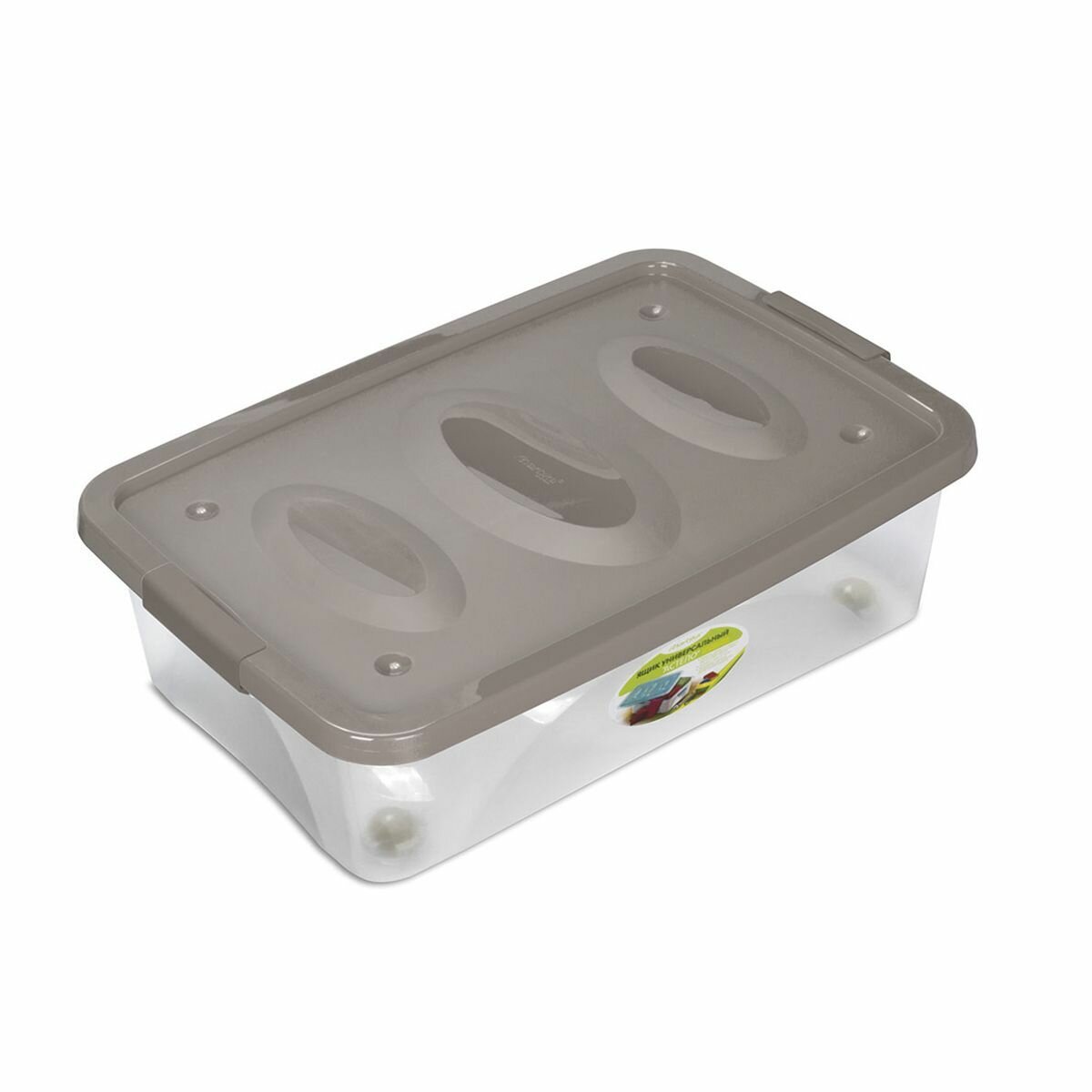 Ящик универсальный Martika Астело на колесах 600 x 400 x 180 мм коричнево-серый