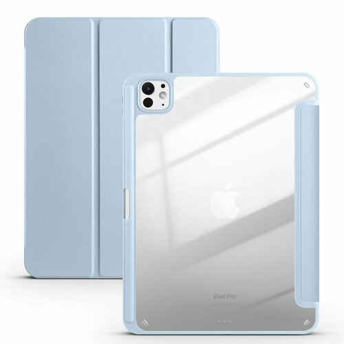 Чехол для iPad Pro 11" (2024) с держателем для Apple Pencil (PC) голубой