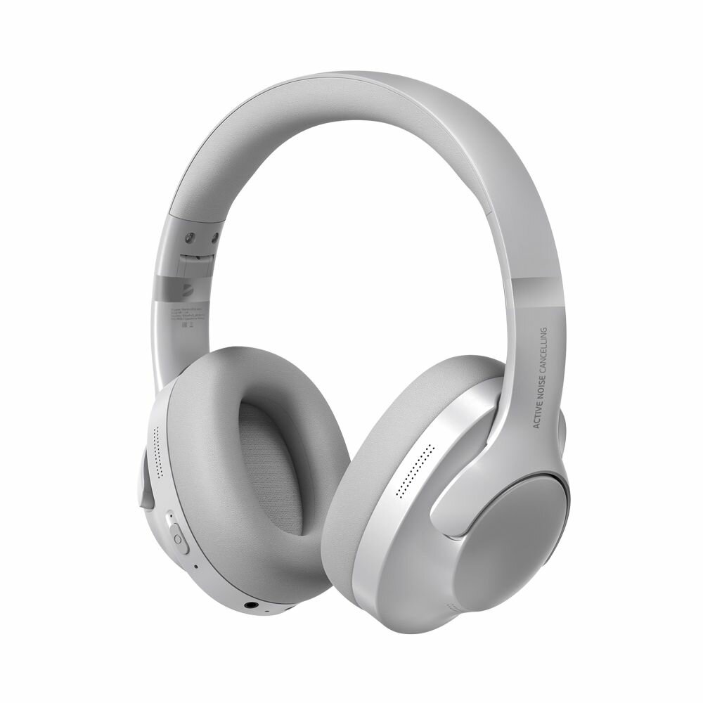 Наушники беспроводные с активным шумоподавлением Stereo Ultra, BT 5.4, ANC/ENC, 500мАч, серебро, Deppa 44303