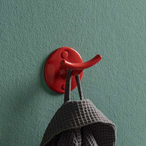 Изображение товара Крючок двойной настенный из нержавеющей стали Trud Moroshka цвет Красный