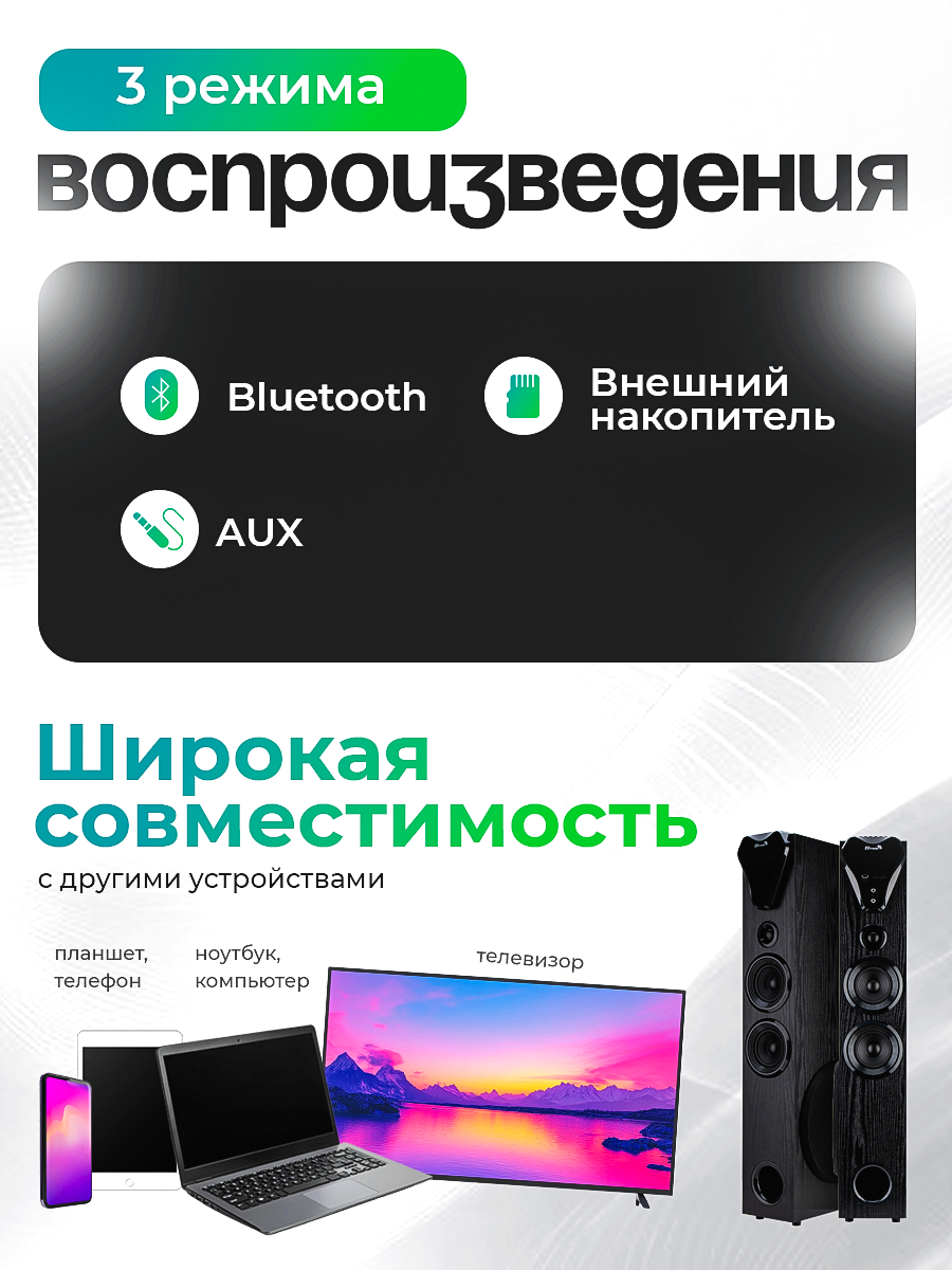 Акустическая система Eltronic Home Sound 20-80, фазоинверторная, 200 Вт, Bluetooth, черная — фото 1