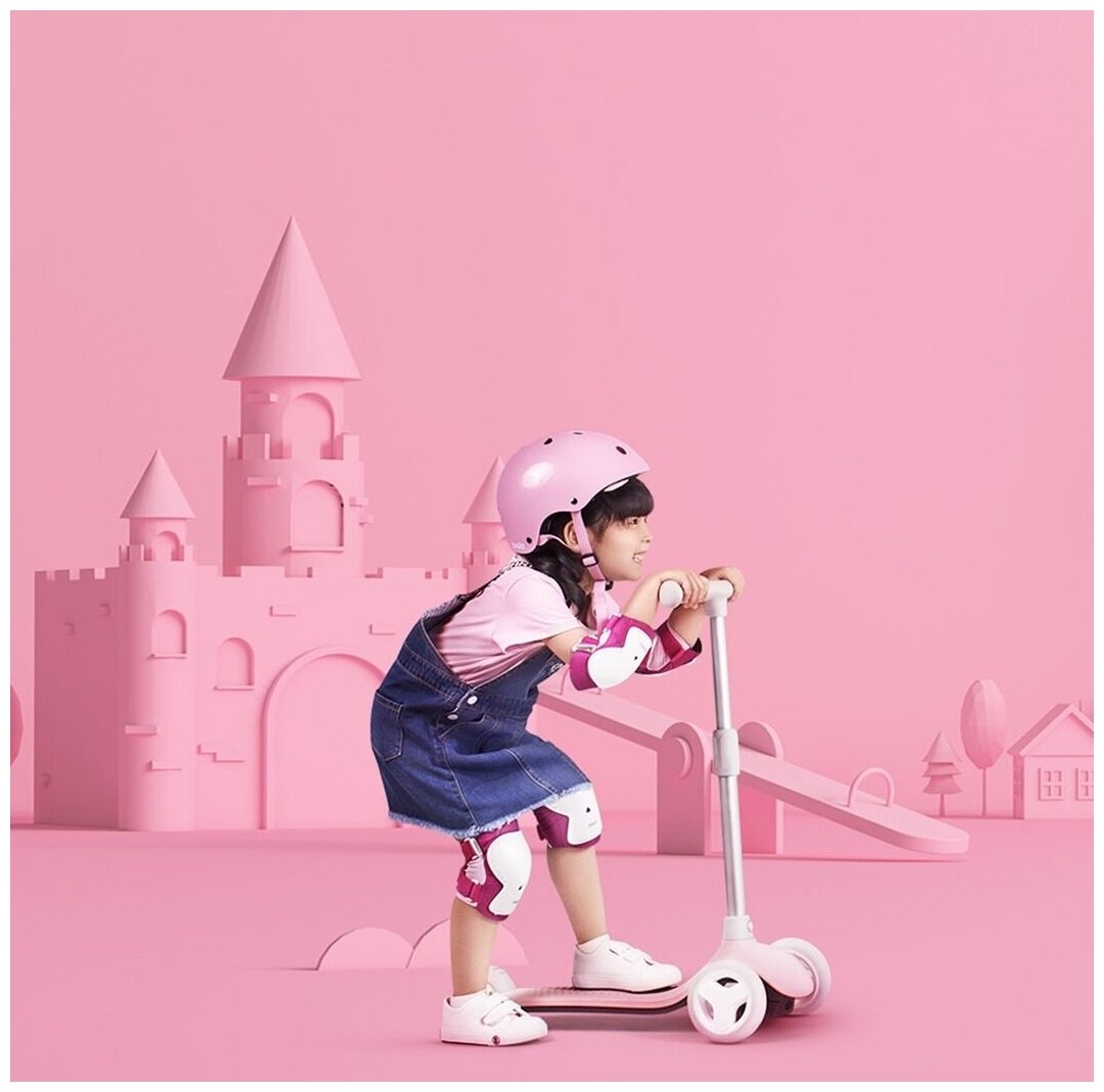 Самокаты Xiaomi Детский самокат Xiaomi Rice Rabbit Scooter Pink, 3 колеса, складная конструкция, от 3 лет