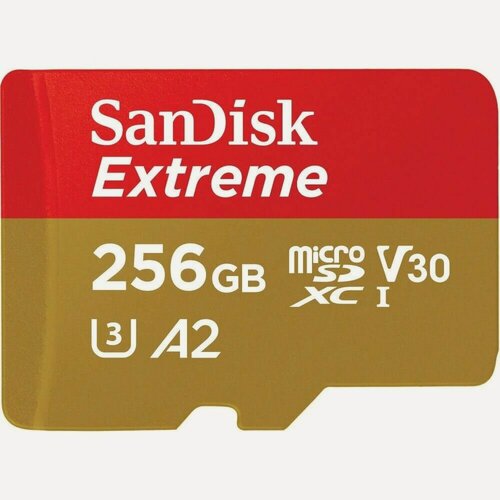 Изображение товара SanDisk Карта памяти Micro SecureDigital 256GB microSDXC Class 10 UHS - I A2 C10 V30 U3 Extreme 190MB s SDSQXAV - 256G - GN6MN