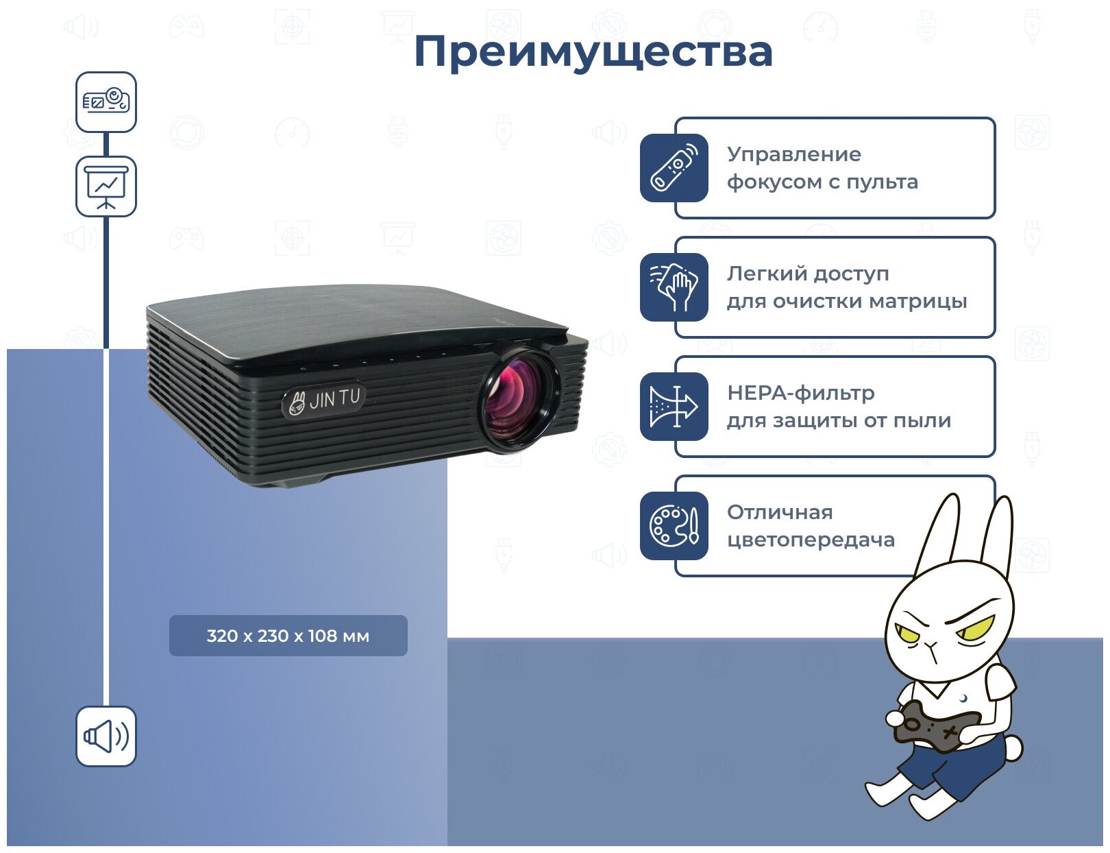 Проектор мультимедийный JIN TU YG-650