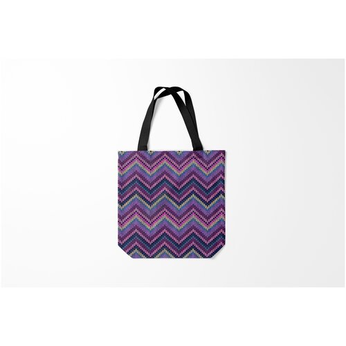 фото Сумка-шоппер / 40х40 см / праздники / новый год вязь burnettie