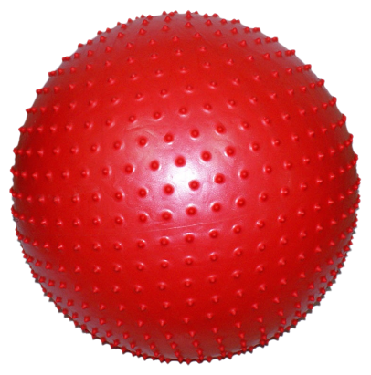 Мяч для фитнеса/ мяч гимнастический/ фитбол GO DO с массажными шипами. Максимальный вес: 130 кг. Диаметр: 65 см, Цвет: скрасный.