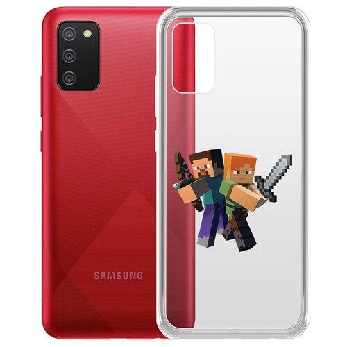 Чехол-накладка Krutoff Clear Case Стив и Алекс для Samsung Galaxy A02s (A025)