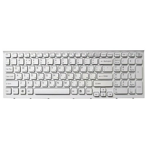 Клавиатура для ноутбука Sony Vaio VPC-EB белая с белой рамкой 1099₽