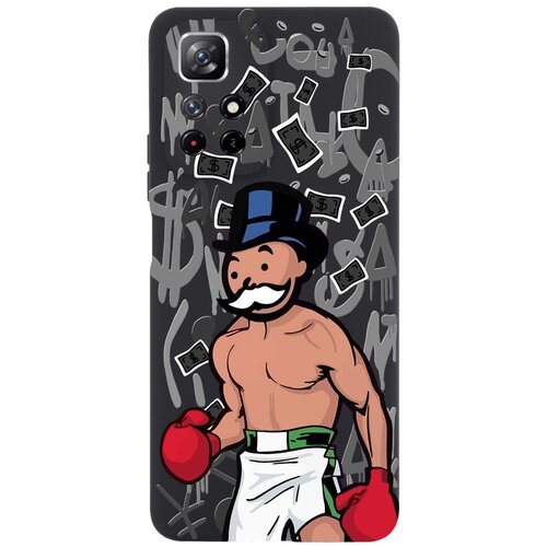 Черный силиконовый чехол MustHaveCase для Xiaomi Redmi Note 11 5G Monopoly Boxing Монополия Боксер для Сяоми Ноут 11 5G черный силиконовый чехол musthavecase для xiaomi redmi 9c monopoly boxing монополия боксер для сяоми редми 9с