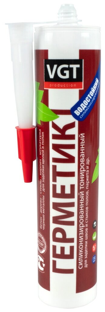 фото Герметик силиконизированный для заделки швов и стыков полов VGT, 400 г, белый