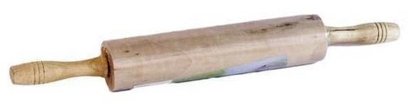 Скалка с крутящейся ручкой деревянная большая, 42*5,5см - фотография № 1