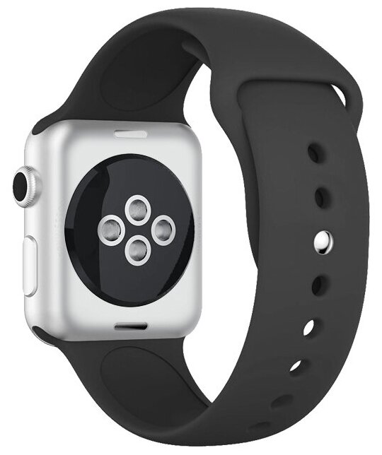 DF / Ремешок классический силиконовый для Apple Watch (42-44мм) DF iClassicband-02 (black) / черный