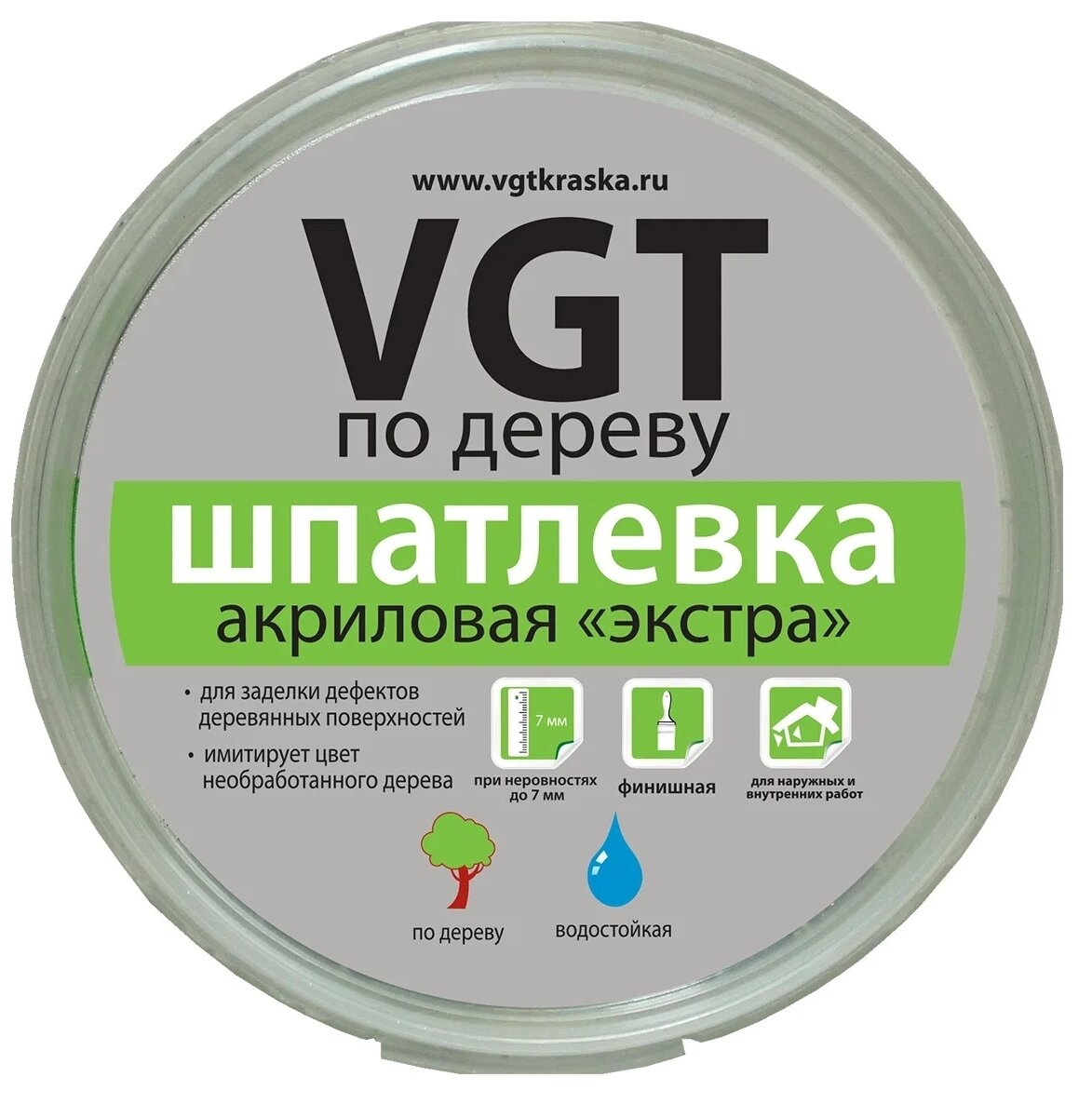 Шпатлевка акриловая по дереву VGT Экстра туба (0,45кг) береза - фотография № 6