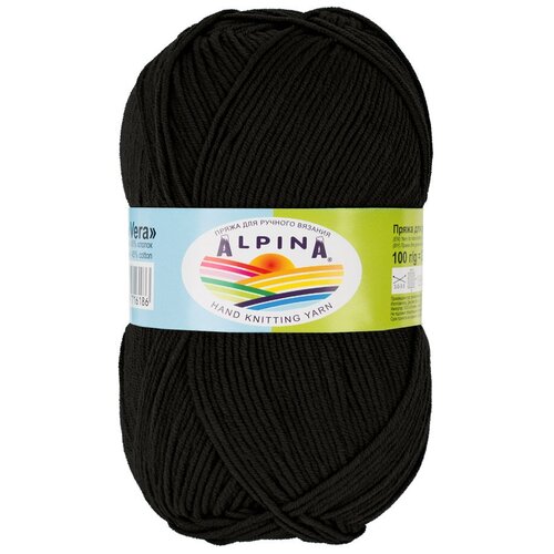 фото Набор пряжи alpina "vera", 55% акрил, 45% хлопок, 5*100 г, 280 м+/-15 м, №02 черный