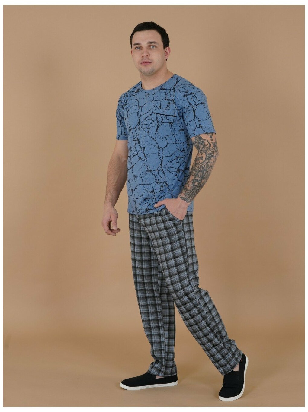 Костюм мужской пижама трикотажная для дома ИСА-Текс Давид - фотография № 3
