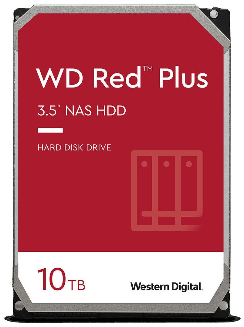 Жесткий диск WD RED PLUS SATA 10TB 3,5 7200rpm 256MB WD101EFBX, 1 шт.