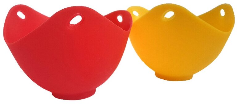 Пашотница / силиконовые формы для яиц пашот (комплект форм силиконовых 2 шт, желтый и красный) - фотография № 8