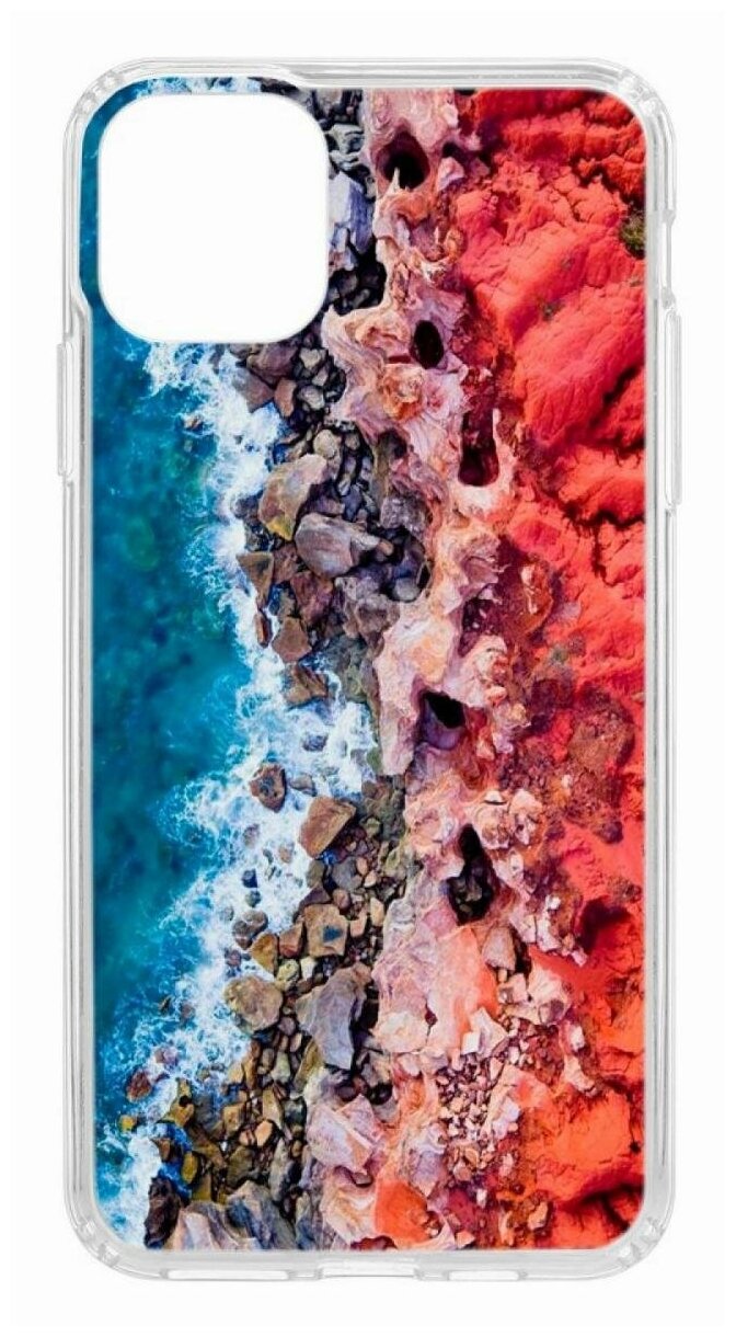 Чехол для iPhone 11 Pro Max Kruche Print Морской берег,противоударная пластиковая накладка с рисунком,защитный силиконовый бампер с защитой камеры