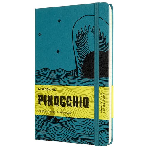 Блокнот Moleskine Le Pinocchio Large, 130 х 210 мм, 240 страниц, линейка, твердая обложка, темно-зеленый/черный