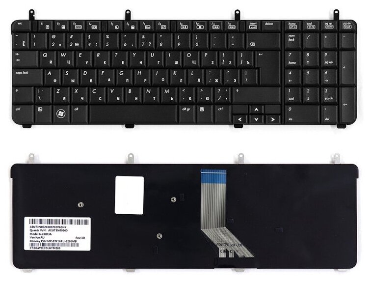 Клавиатура для ноутбука HP Pavilion dv7-3130ew черная 1680₽