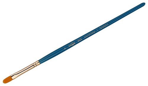 Кисть ГАММА Галерея №6, синтетика, плоскоовальная, короткая ручка (303006) №6, синий