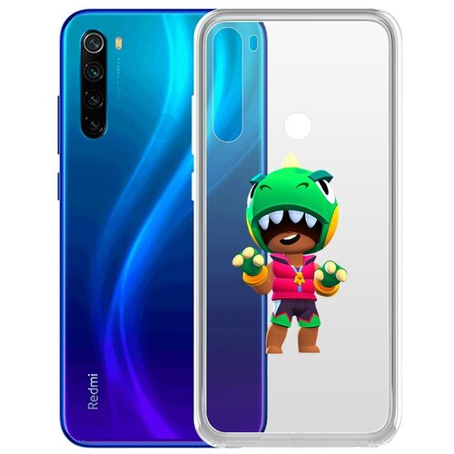 Чехол-накладка Clear Case Brawl Stars-Дино Леон для Xiaomi Redmi Note 8/Note 8 (2021) чехол накладка krutoff clear case brawl stars леон для xiaomi redmi note 10 note 10s