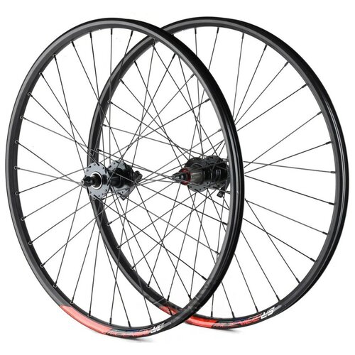 Комплект колес для велосипеда ARISTO MTB-2PRO 26, под дисковый тормоз, втулки WANGZHENG с пром. подшипниками, под кассету 8-10 скоростей, черные