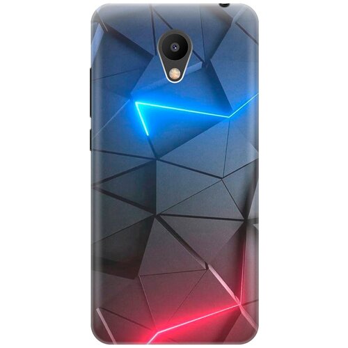 фото Силиконовый чехол на meizu m6 / мейзу м6 с принтом "графитовые грани gosso