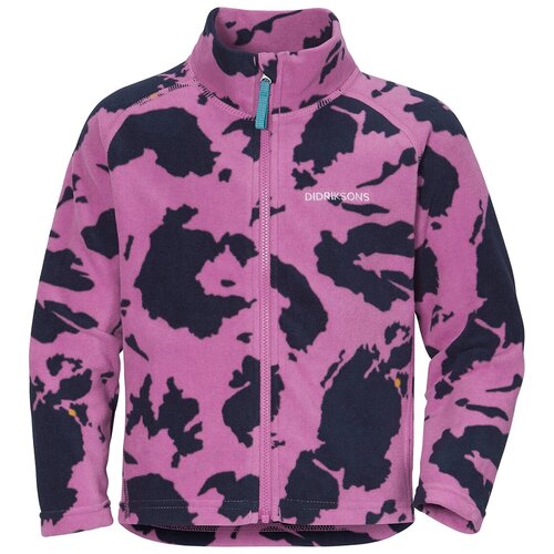 Куртка флисовая MONTE PRINTED Q4 503925-991 Didriksons, Размер 100, Цвет 991-острова на ярко-фиолетовом фиолетового цвета