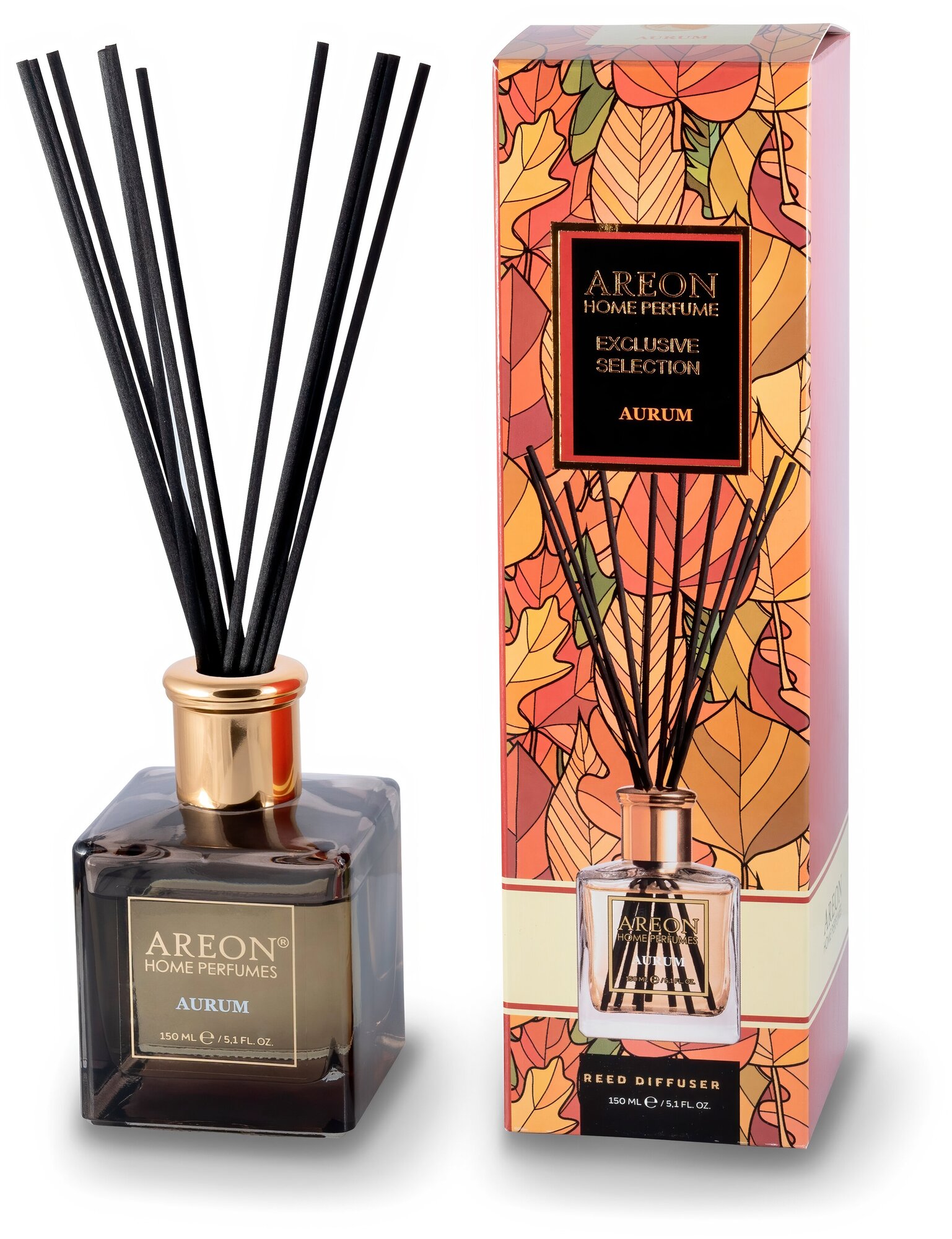 AREON Диффузор ароматический, золото / HOME PERFUME STICKS EXCLUSIVE SELECTION Aurum 150 мл - фото №1