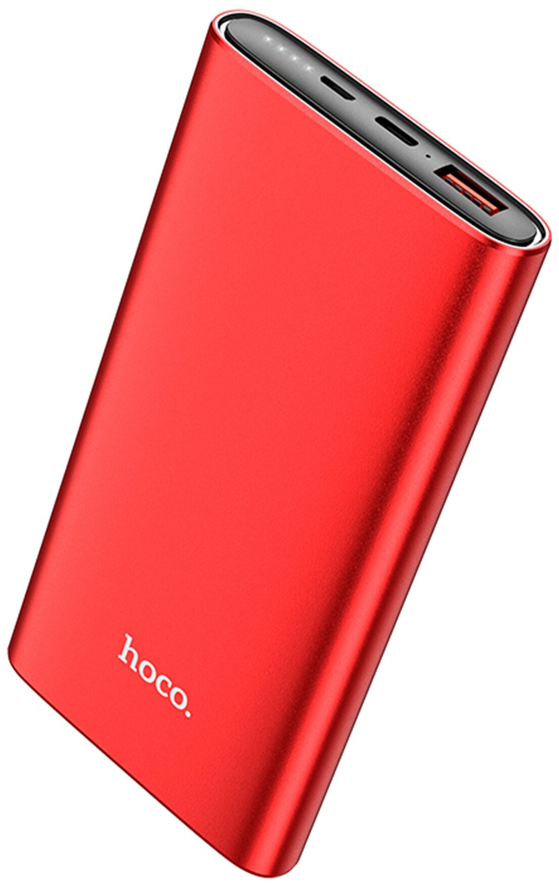 Портативный аккумулятор HOCO J83 Ultra-thin Metal, 10000 mAh, PD20W + QC3.0, Красный