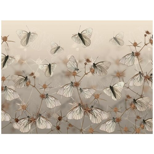 Фотообои Уютная стена Множество дивных бабочек 360х270 см Виниловые Бесшовные (единым полотном)
