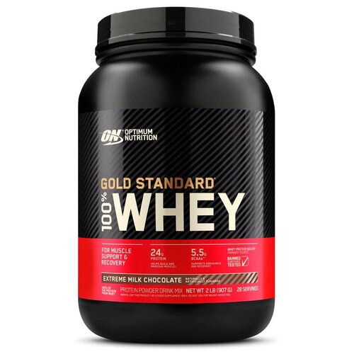 Протеин Optimum Nutrition 100% Whey Gold Standard, 909 гр., молочный шоколад протеин optimum nutrition 100% whey gold standard 909 гр шоколад мята