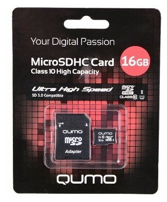 Карта памяти 16GB Qumo MicroSDHC Class 10 UHS-I - фото №3