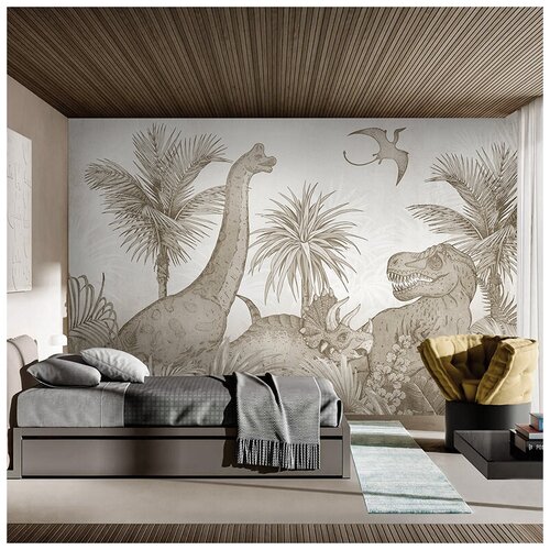 Авторские детские обои с Динозаврами, 360х270 см