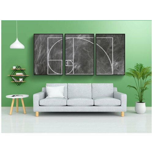 фото Набор модулных постеров для интерьера "фибоначчи, спираль, наука" 60x90 см. в тубусе, без рамки lotsprints