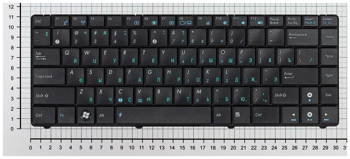 Клавиатура для ноутбука Asus F82Q Русская Черная