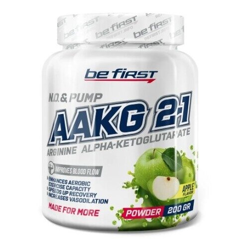 фото Предтренировочный комплекс be first aakg 2:1 powder (200 г) яблоко be-first