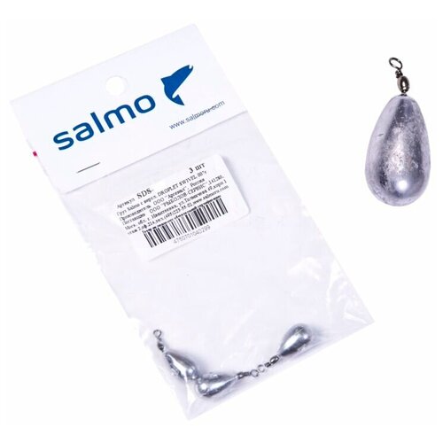 груз с вертлюгом salmo droplet swivel 018 г 3 штуки Груза Salmo с вертл. DROPLET SWIVEL 004г 3шт