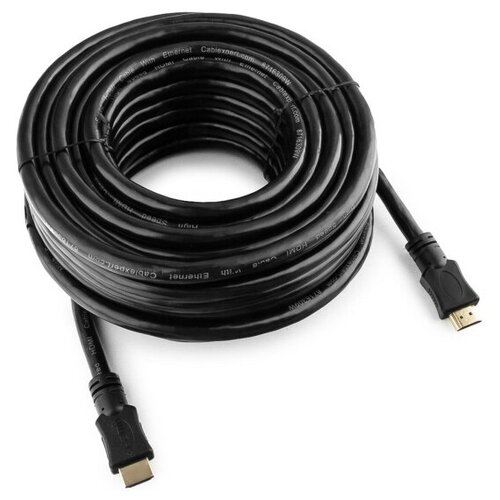 Кабель HDMI Cablexpert , 15м, v2.0, 19M/19M, черный, позол. разъемы, экран, пакет кабель hdmi 4 5м gembird cc hdmi4 15 круглый черный