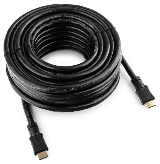 Кабель HDMI Cablexpert , 15м, v2.0, 19M/19M, черный, позол. разъемы, экран, пакет