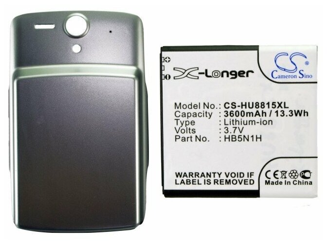 Усиленный аккумулятор для Huawei Ascend G300, серебристая крышка — фото 4