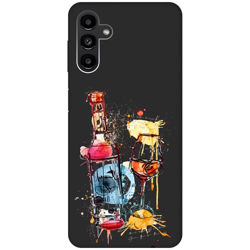 Матовый Soft Touch силиконовый чехол на Samsung Galaxy A13 5G, Самсунг А13 с 3D принтом Aquarelle Wine черный матовый soft touch силиконовый чехол на samsung galaxy a5 самсунг а5 с 3d принтом aquarelle wine черный