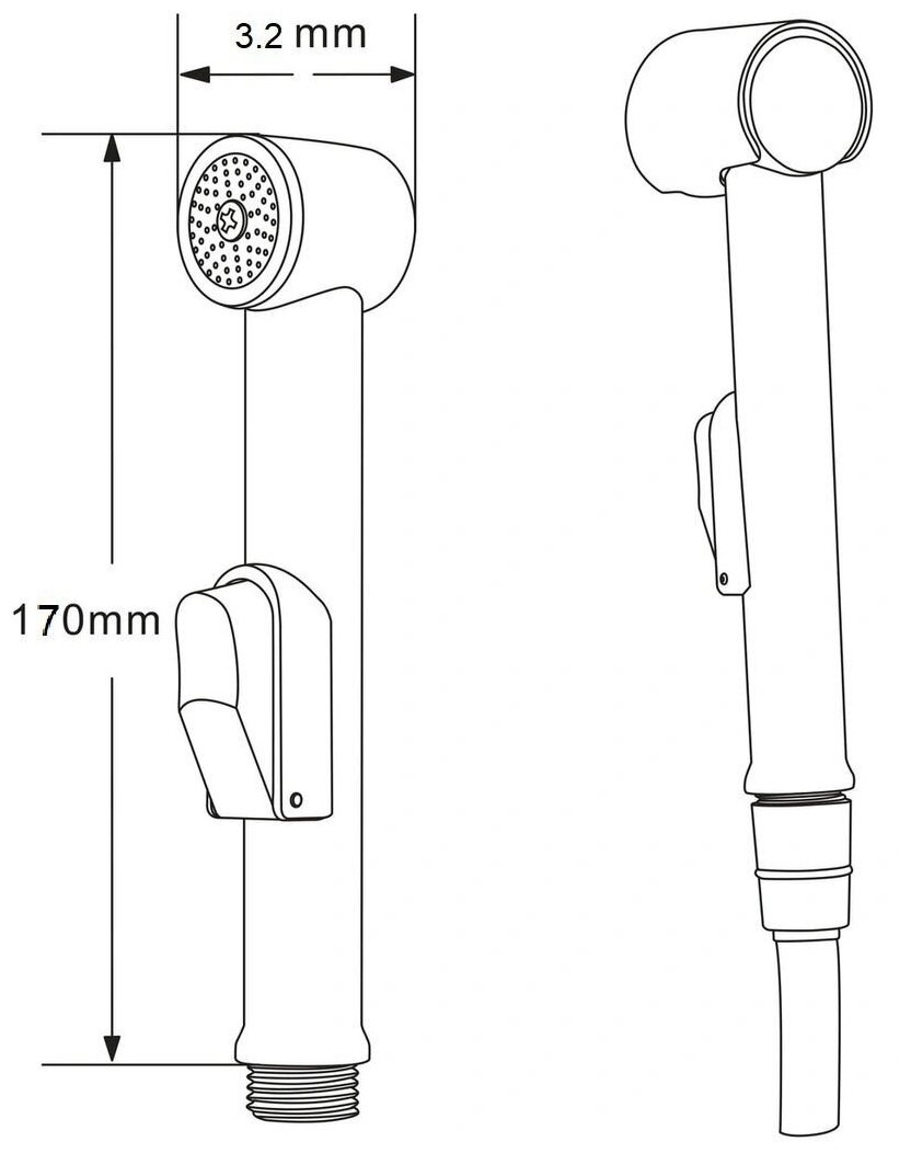 Душевой комплект и гарнитур для смесителя лейка для биде с шлангом, длина 80 см набор сантехники