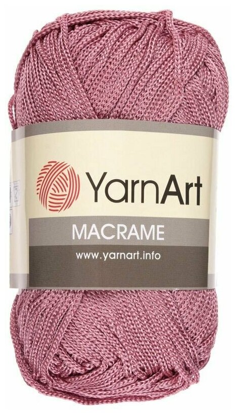 Пряжа YarnArt Macrame ЯрнАрт Макраме Шнур для плетения макраме, 141 сухая роза, 90 г 130 м, полиэстер, 1 шт