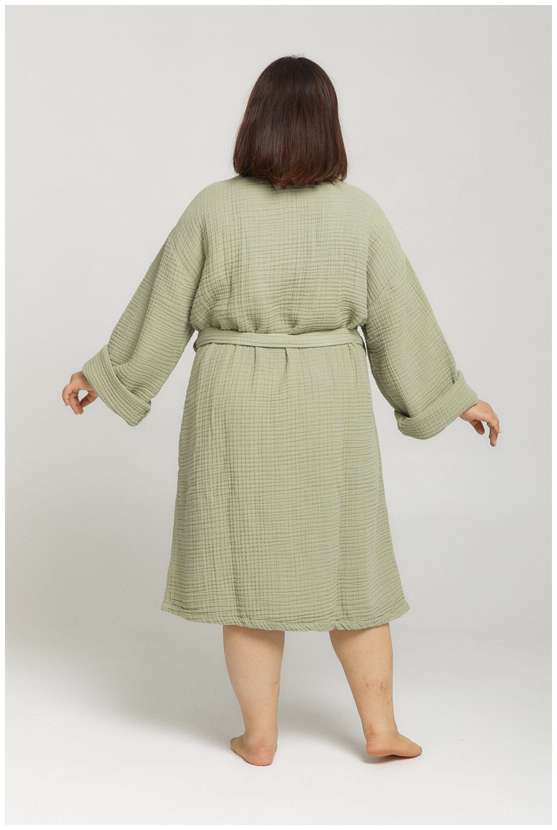 Муслиновый халат Parapete, цвет зеленый, размер XL - фотография № 2
