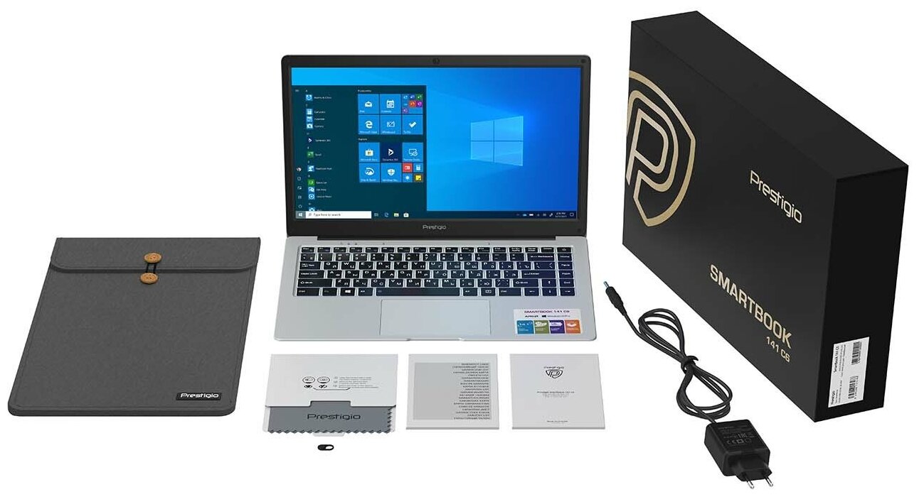 141 Ноутбук Prestigio SmartBook 141 C6 PSB141C06CHP_MG_CIS AMD A4-9120e 15 ГГц RAM 4 ГБ eMMC 128 ГБ AMD Radeon R3 Windows Pro серебристый