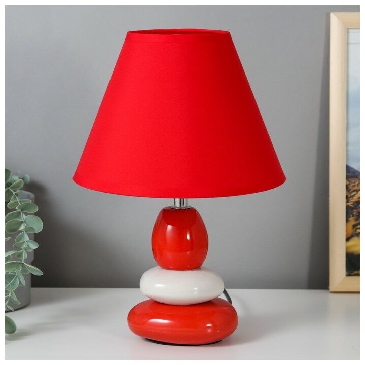 Настольная лампа 16877/1RD+WT E14 40Вт красно-белый 21х21х30 см 7422101