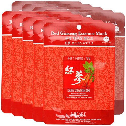 Маска для лица тканевая с красным женьшенем Mijin Red Ginseng Essence Mask, 23 г - 10 шт маска для лица тканевая с красным женьшенем mijin red ginseng essence mask 23 г 10 шт